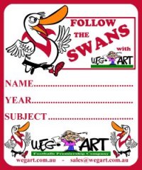 6 x SWANS SCHOOL BOOK STICKERS FREE POSTAGE